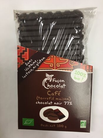 Tablette de chocolat noir au café, BIO, 100g 3