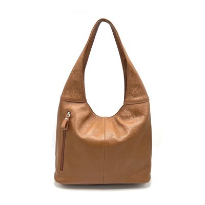 Genuine leather hobo bag, Made in Italy, art. 112636