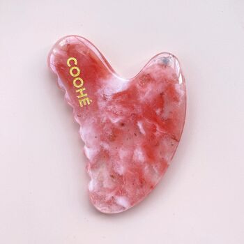 Quartz de fluorite rouge GUA SHA 1