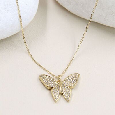 Rhinestone and Stainless Steel Butterfly - A Jewel That Flies Away
