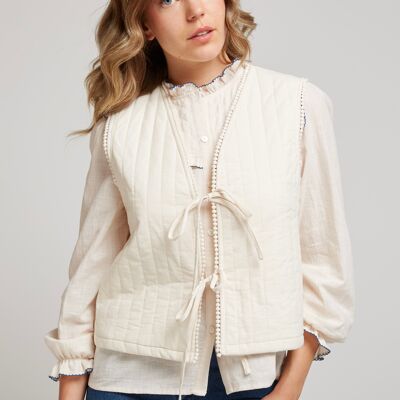 GABRIELA - Corduroy vest with bows