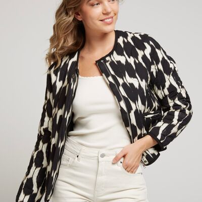 MIKADO - Short printed jacket with round neck
