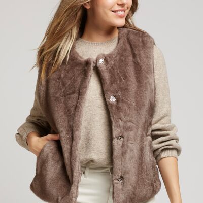 ENORA2 - Sleeveless faux fur vest