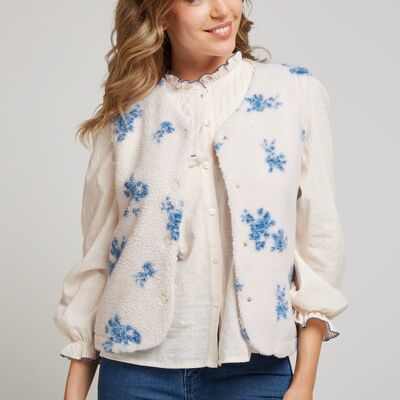 SCILLA - Sleeveless pearl sheepskin effect vest