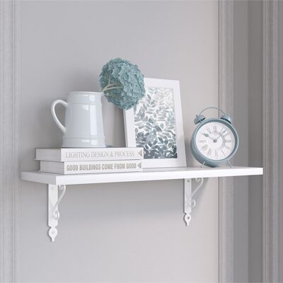 Set di mensole retrò Decormet 20×60 – Bianco puro e nero