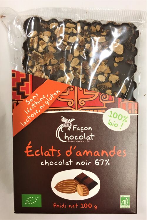 Tablette aux éclats d'amande, BIO, 100g