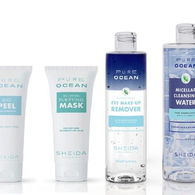 Coffret maquillage, nettoyage et peeling visage Sheida Pure Ocean
