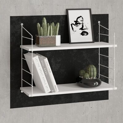 Étagères Decormet Armoni, 2 étagères, 200 x 720 cm, métal blanc et bois