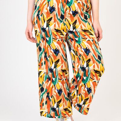 Plus size orange print pants (B239)