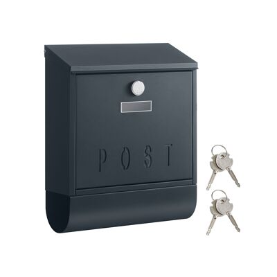 Wall mailbox with newspaper compartment, anthracite