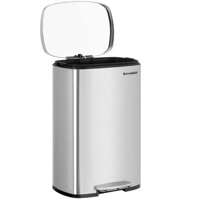 Steel pedal bin with silver pedal