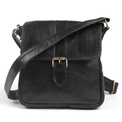 Jacque Black Leather Crossbody bag