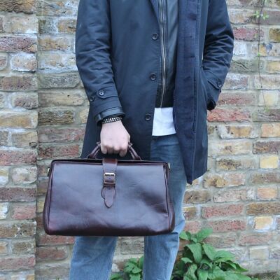 Leather overnight Doctor Bag - Chocolate drack Brown
