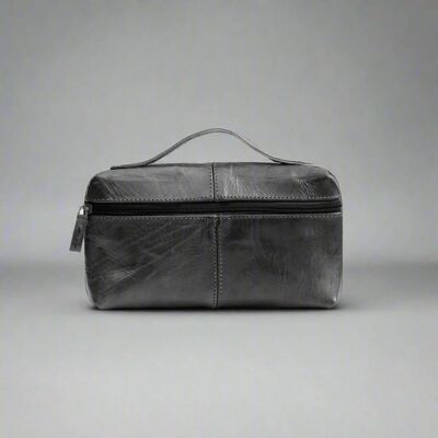 Borsa a mano in pelle nera con manico