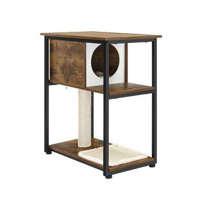 Scratching post with storage space, space-saving