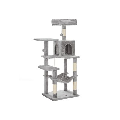 Scratching post with hammock light grey
