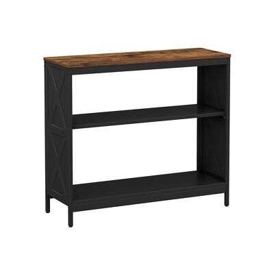 3-Tier Console Table Vintage Brown-Black