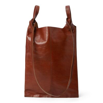 Sac fourre-tout classique en cuir - beige