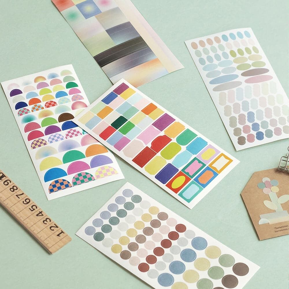 Pacchetto di adesivi di forma colorata iconica