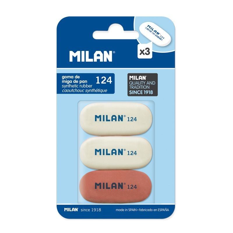 Gomme sintetiche Milan Oval 124 [Blister da 3]