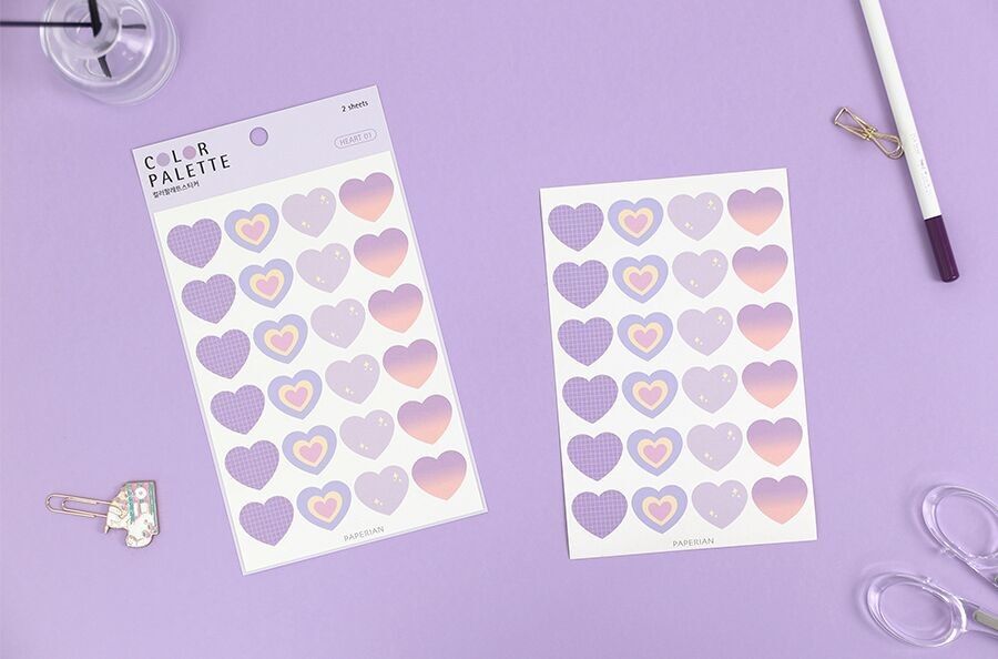 Adesivi per tavolozza di colori Paperian - Cuore