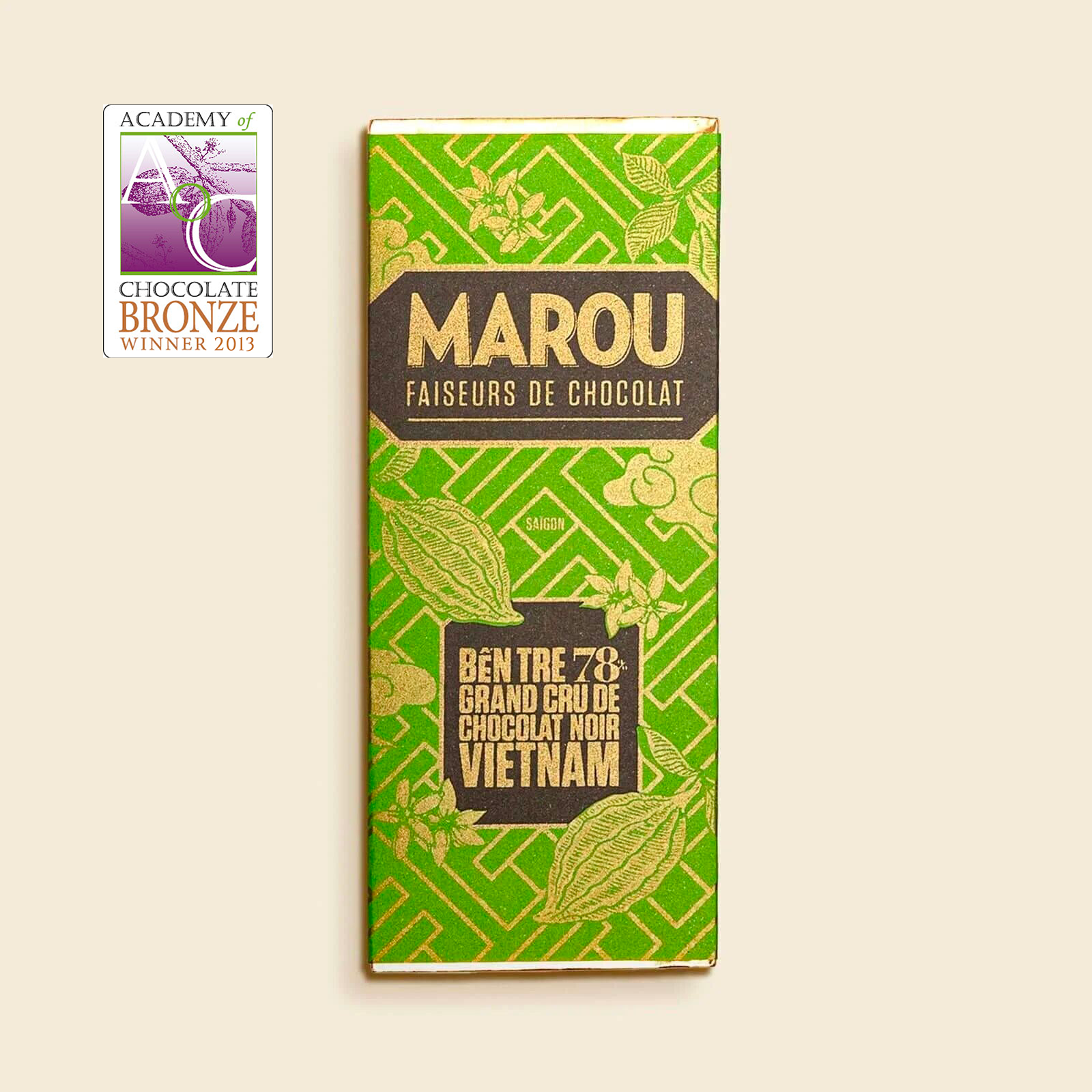 Mini Dark Chocolate Bar 78% Ben Tre – 24 g – Grand Cru Vietnam – Intense Cocoa