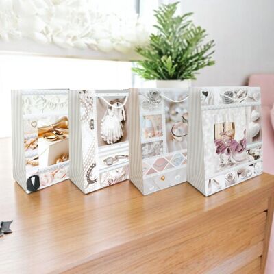 Eleganti borse regalo a tema matrimonio - Set da 4