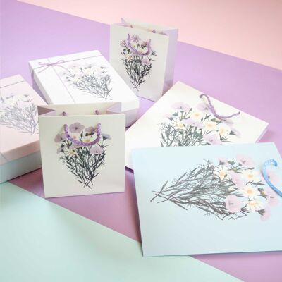 Sacs-cadeaux floraux élégants - Lot de 4 couleurs assorties (tailles disponibles)