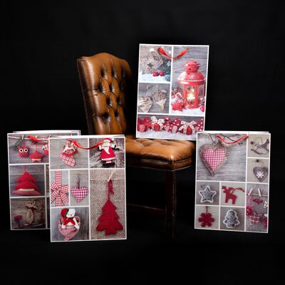 Bolsas de regalo navideñas de invierno - Juego de 4 (diseños surtidos)