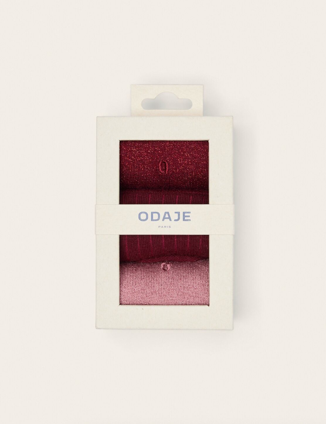 Confezione da 3 calzini - A coste e paillettes, rosso bordeaux, rosa