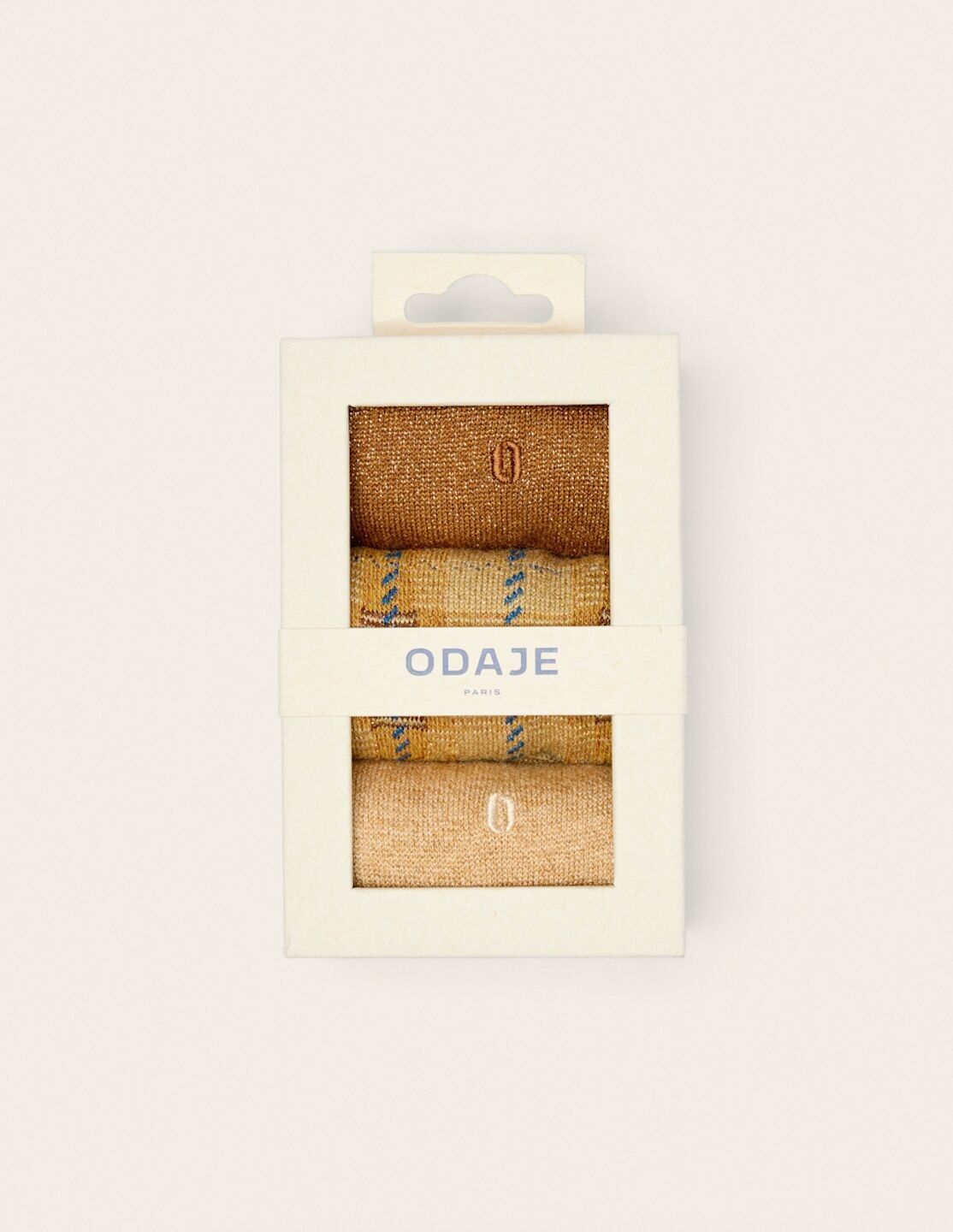 Confezione da 3 calzini - Fantasia scozzese e glitter oro marrone