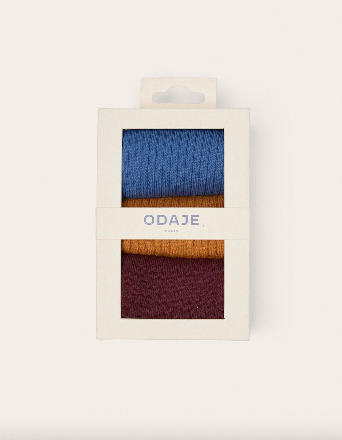 Confezione da 3 calzini - Blu senape bordeaux a coste