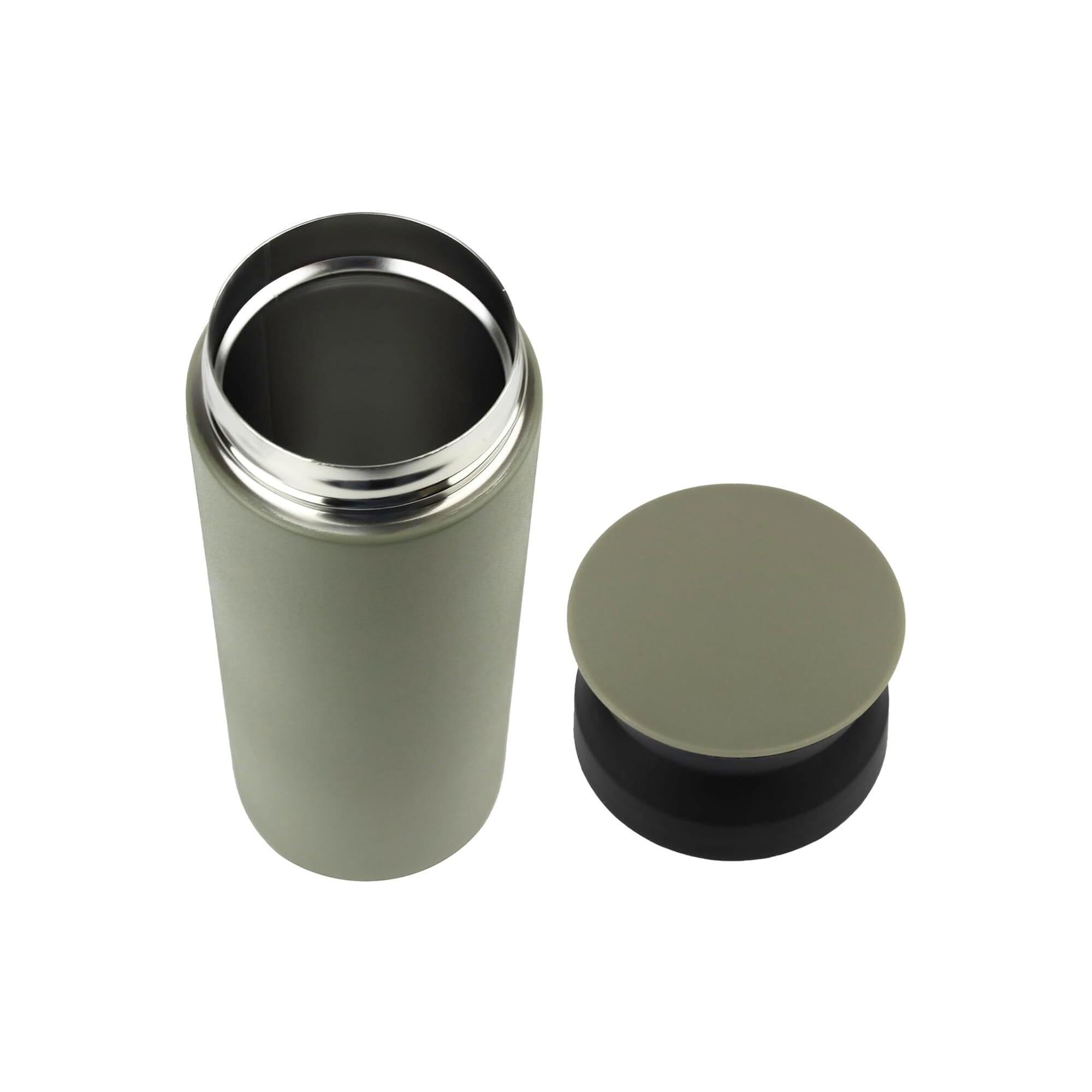 Premium Stainless Steel Travel Mug Flask - Matt Khaki - 500 ml