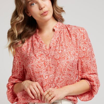 ANTHEA - Flowing blouse with paisley print