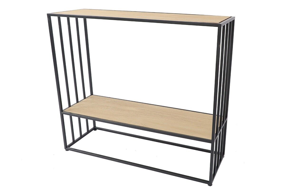 CONSOLE/MM01444 - YOKO HOLZ/METALL-KONSOLE 2 REGALE - ART DE FER