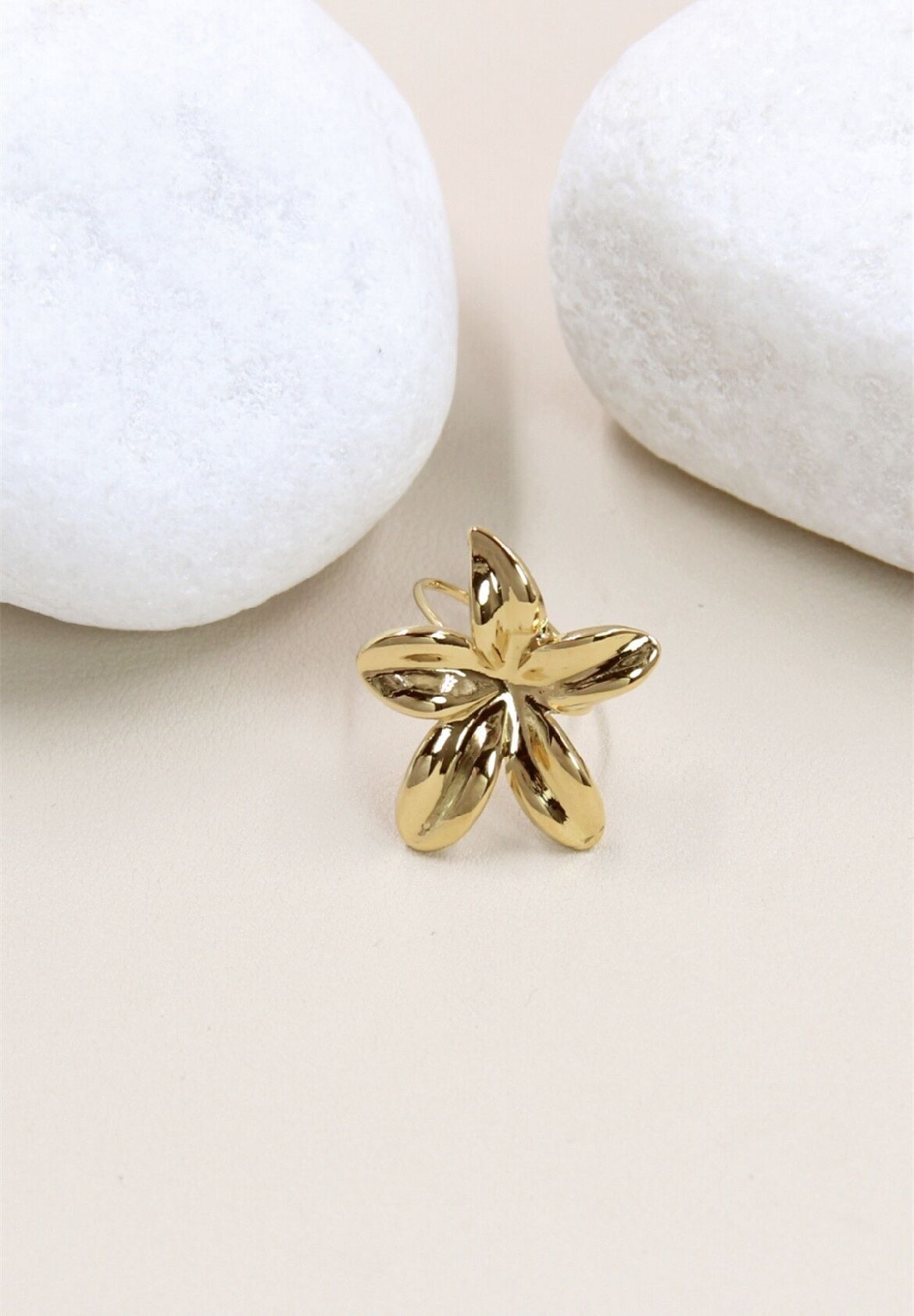 Bague Fleur Ajustable en Acier Inoxydable - Élégance Florale