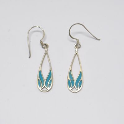 Boucles d'oreilles en turquoise et argent 925