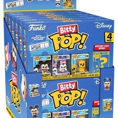 Funko Bitty Pop Disney - Mickey Mouse, Minnie Mouse (robe rose), Pluto et une Mini-figurine Mystère en Surprise - 2.2 Cm Collectionnable - Étagère Empilable Incluse - Idée de Cadeau - Disney Fans