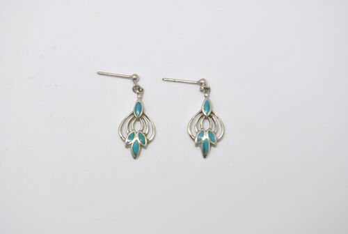 Boucles d'oreilles en turquoise et argent 925