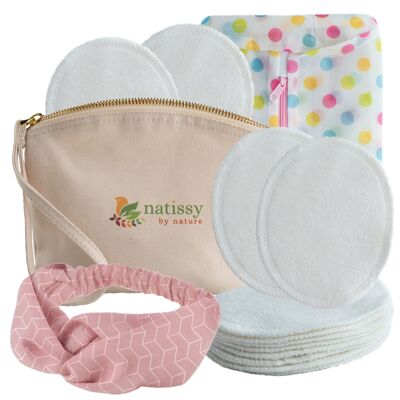 Paquete de 12 almohadillas desmaquillantes reutilizables de bambú