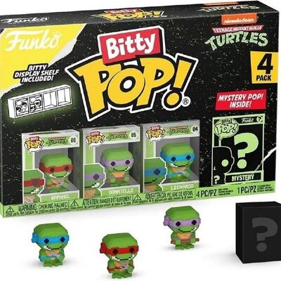¡Pequeño POP!Figuras de Shredder de las Tortugas Ninja Adolescentes Mutantes (paquete de 4) (9,5 x 14 cm)