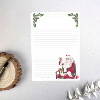 Feuilles de papier à lettres de luxe A5 – Père Noël, 10 feuilles
