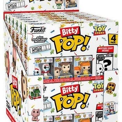 Petit POP! Toy Story - Woody 4PK - Woody, Rex, Slinky Dog et Une Mini-Figurine Mystère en Surprise - 2.2 Cm Collectionnable - Étagère Empilable Incluse - Idée de Cadeau Fans
