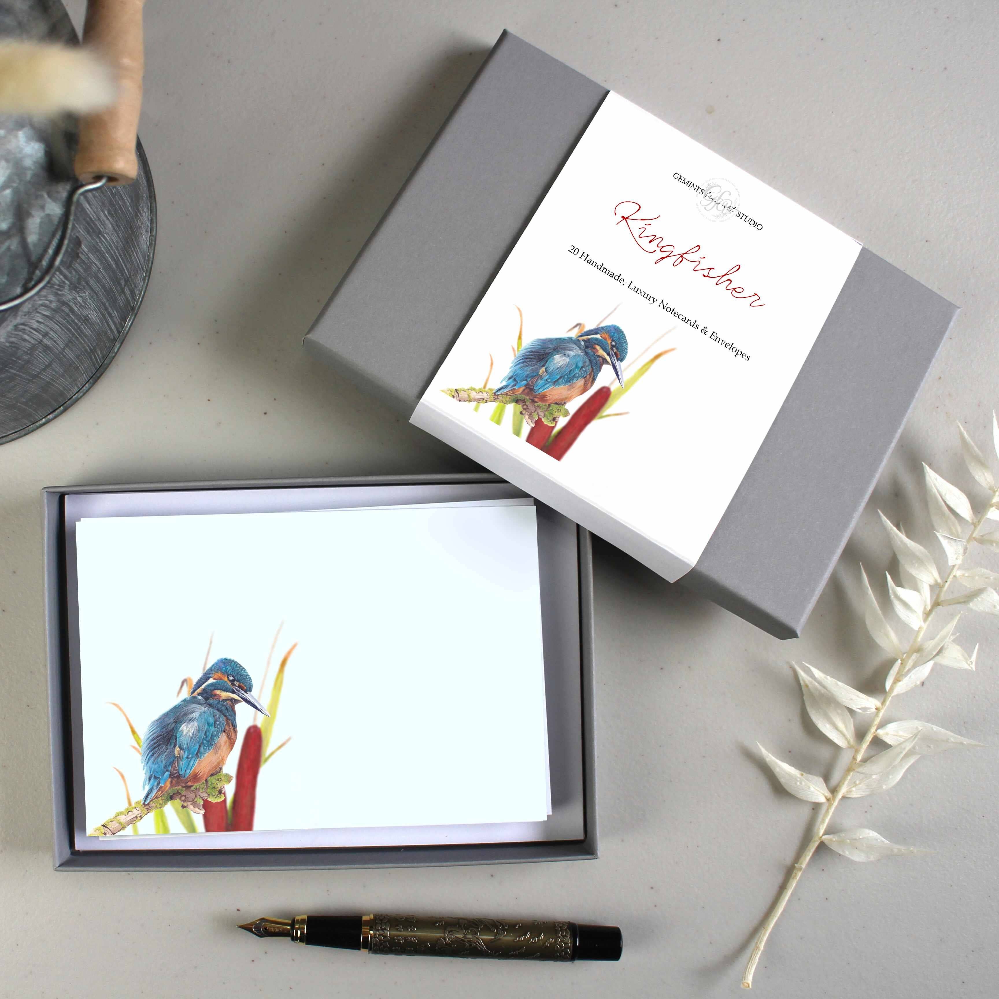 Eisvogel-Notizkarten | Tischkarten | Vogel-Notizkarten | Geschenk | Blankokarten | Schreibset