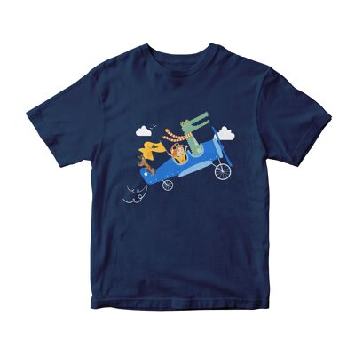 T-shirt Enfant / Rêves d'avion / Bleu marine