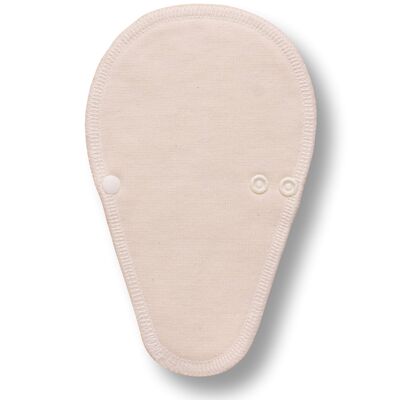 Protegeslip reutilizable de algodón orgánico tipo TANGA con alas (flujo normal) - Natural sin blanquear (alas blancas)
