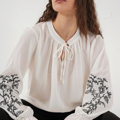 White embroidered blouse