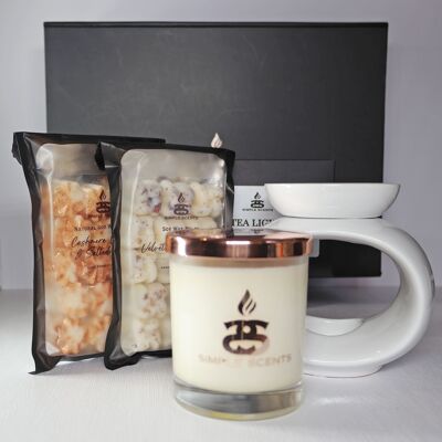 Simple Scents Experience Indulgence Candle, Wax Melt & Rome Wax Burner Gift Set
