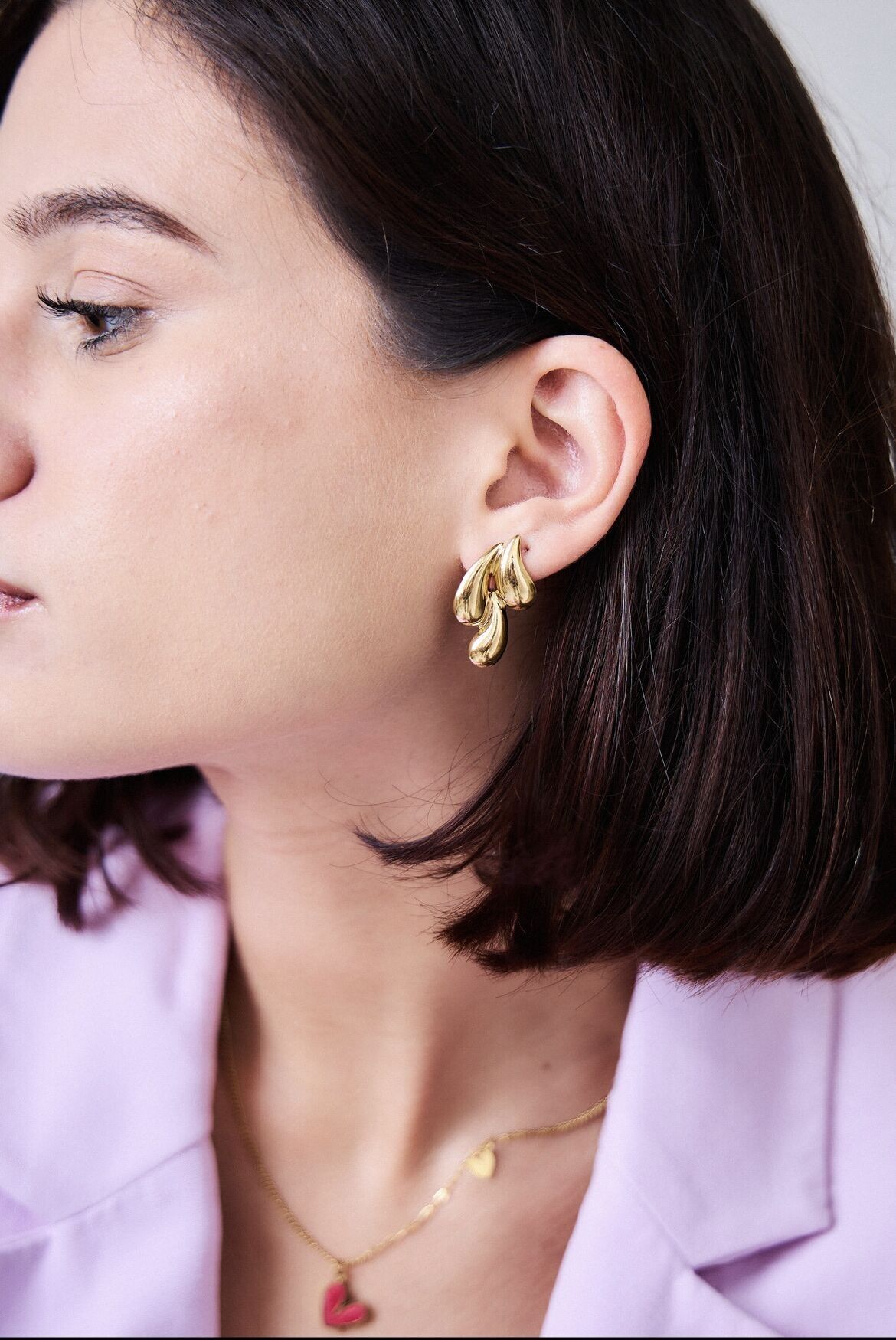 Orecchini pendenti in acciaio inossidabile - Fluid Elegance