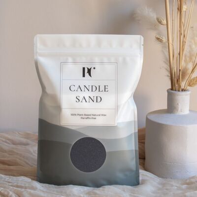 Bougie Sable Noir - Sachet 450 g + 20 mèches - PureCandle